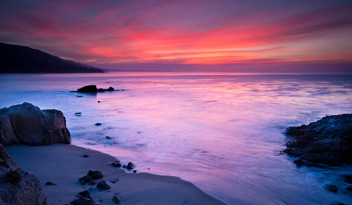 Sunset on Leo Carrillo State Beach in Southern California