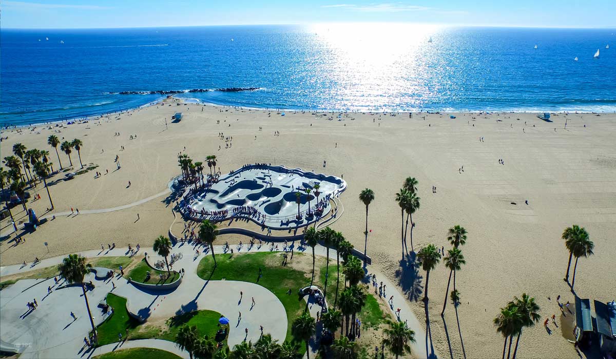 Venice Beach Pier and Boardwalk in Los Angeles, California
