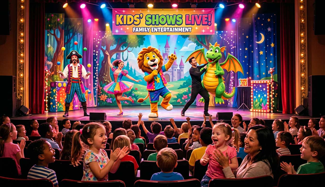 Families enjoying a live show in Los Angeles