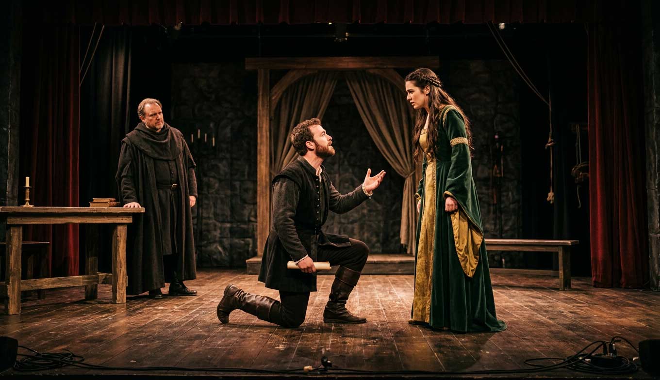 Actors performing a play on stage in Los Angeles