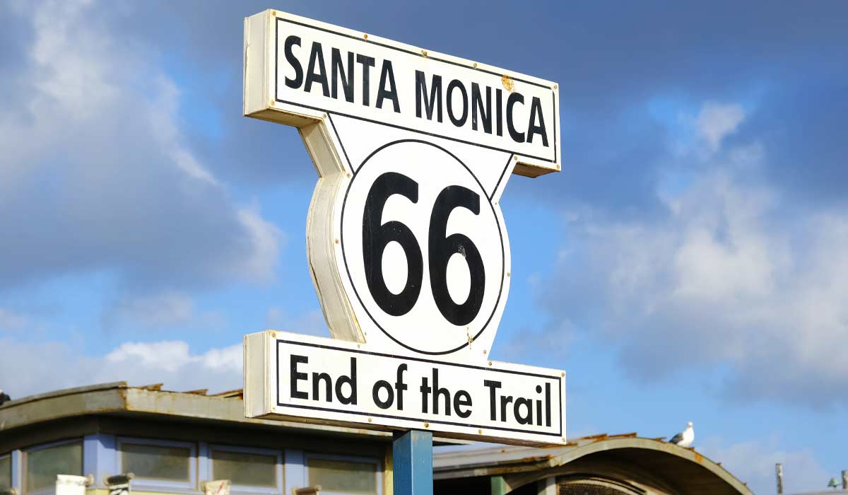 Route 66 Santa Monica End of Trail Sign