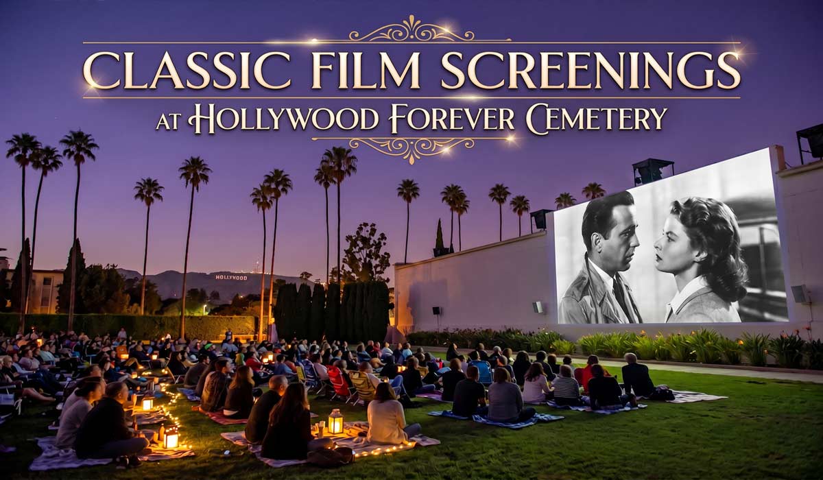 Classic Film playing at Hollywood Forever Cemetery