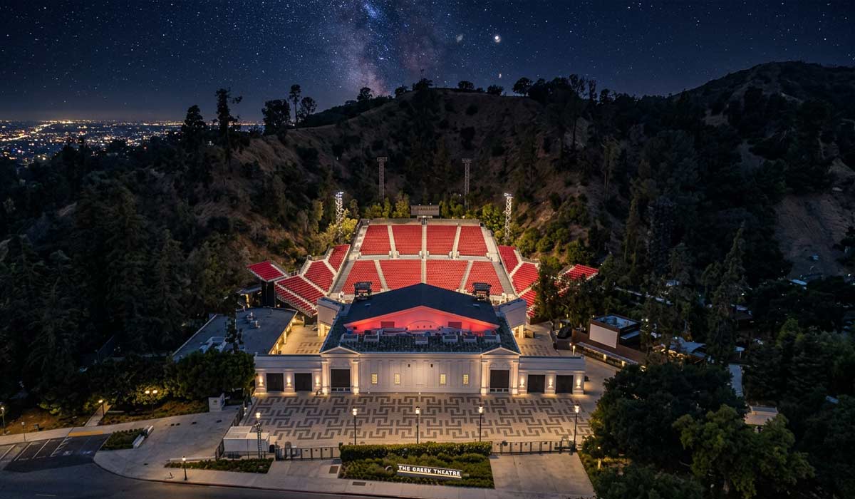 The Greek Theatre in Los Angeles hosting outdoor concerts and live music performances